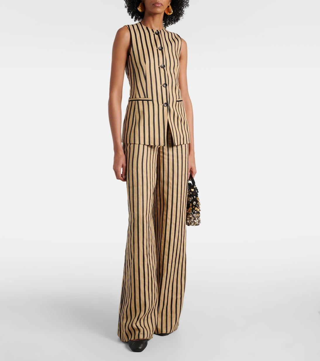 Max Mara - Cestino linen and cotton-blend palazzo pants