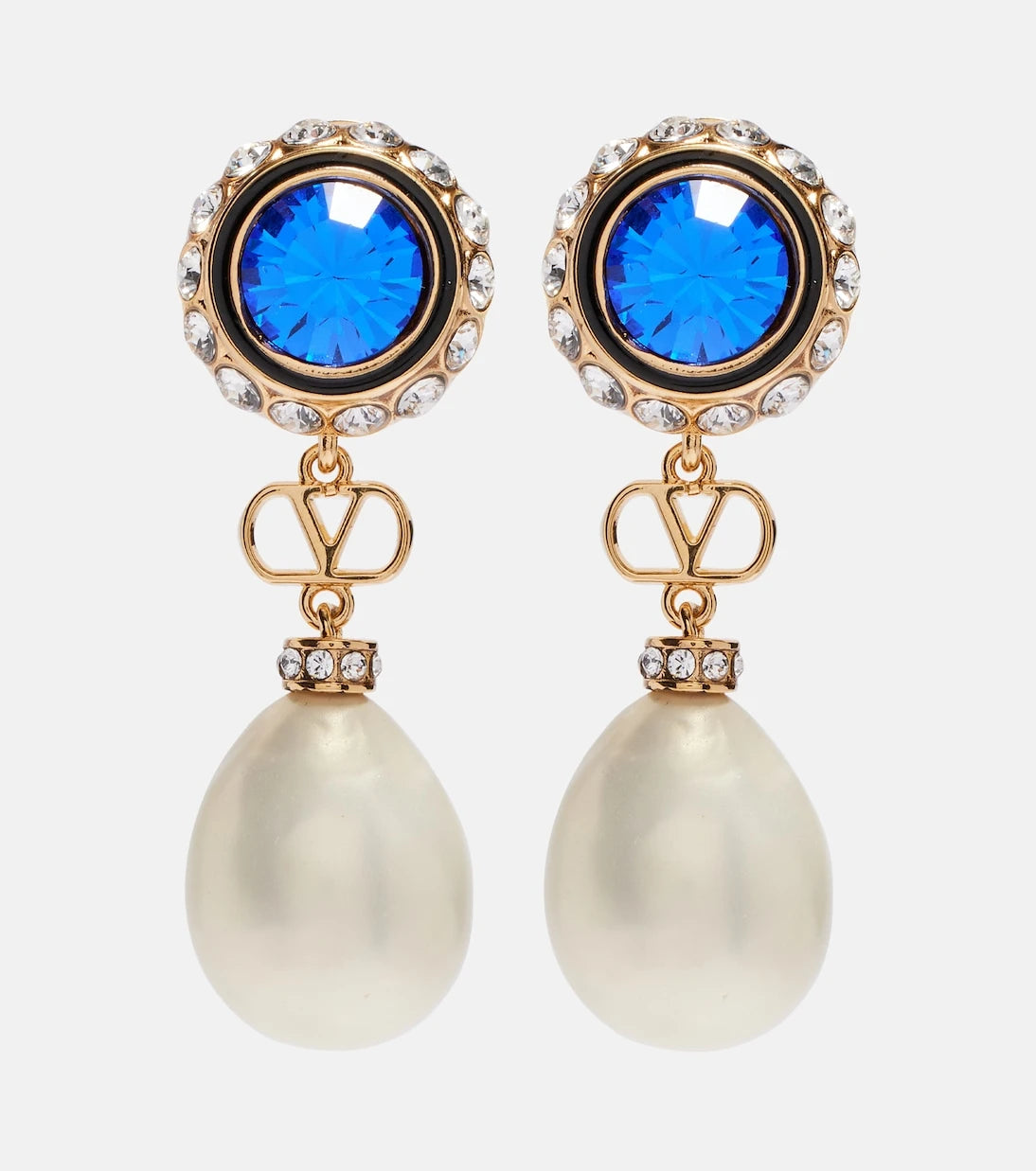 Valentino - VLogo embellished drop earrings