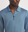 Wool-Blend Zip-Up Polo Shirt