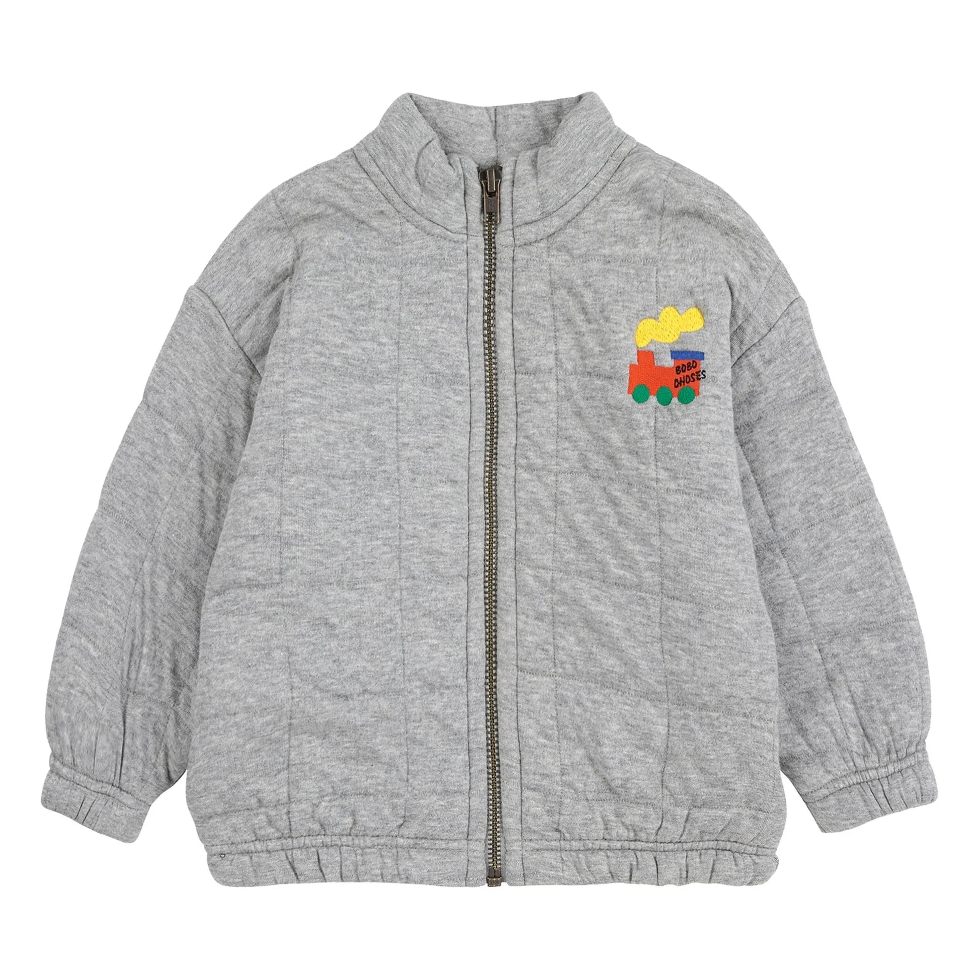 Bobo Choses - Quilted Sweat Train | Heather grey