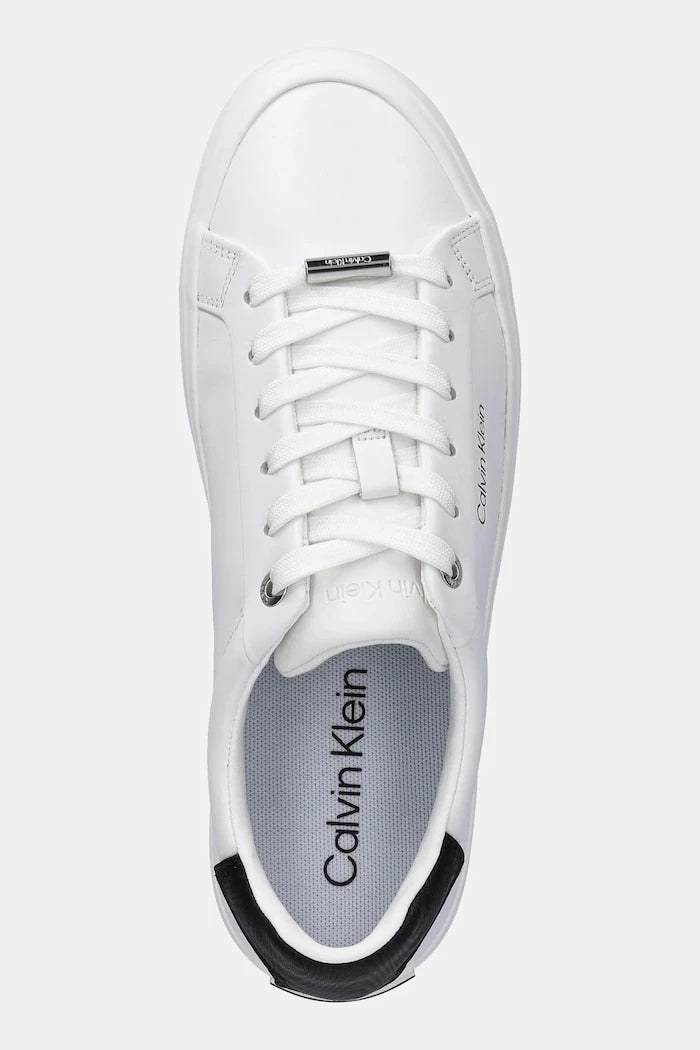 Кожени маратонки Calvin Klein VULC LACE UP LTH/MOIRE BT