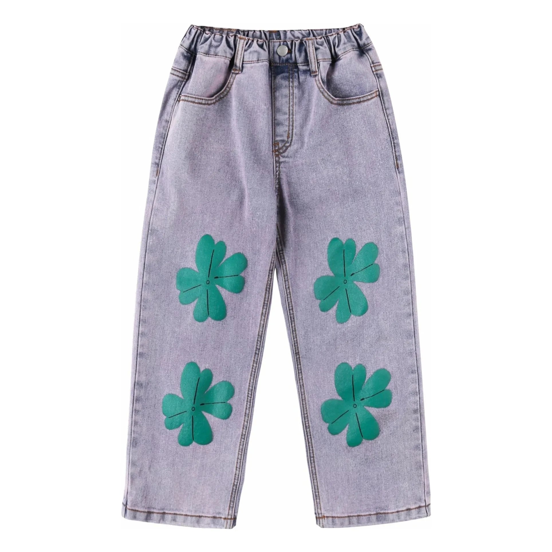Jelly Mallow - Lucky Clover Denim Pants | Blue