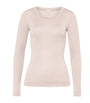Hanro Ivory Silk-Cashmere Long-Sleeve T-Shirt