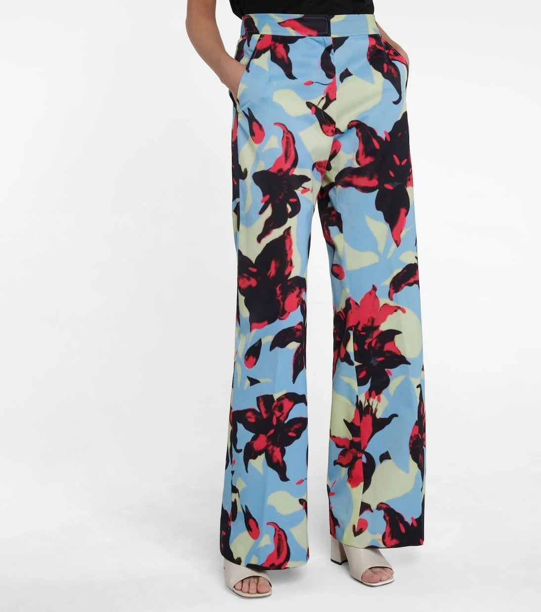 Dries Van Noten - Floral wide-leg satin pants