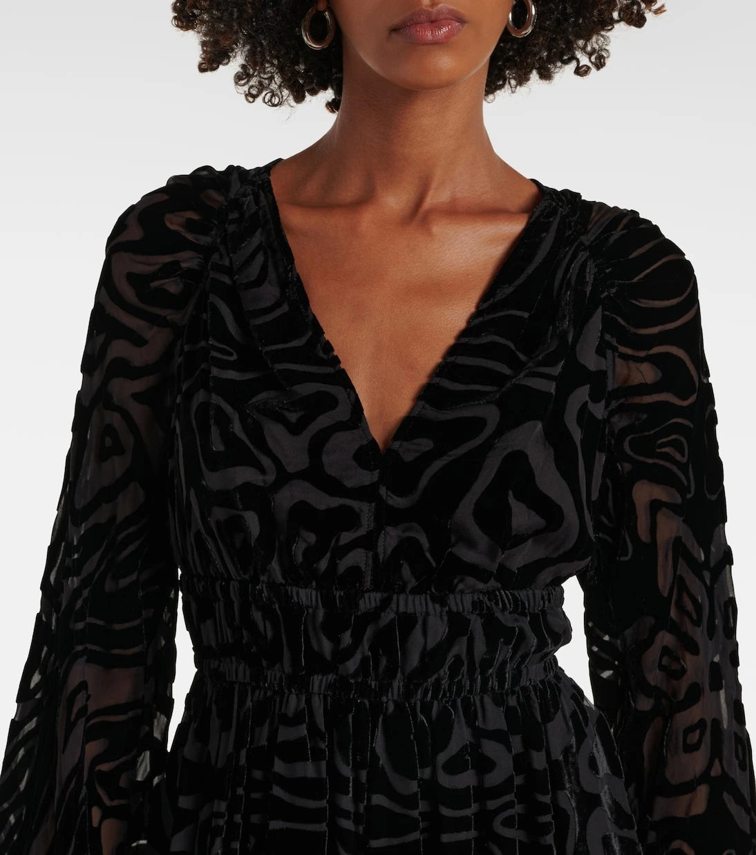 Ulla Johnson - Elora velvet and mesh midi dress
