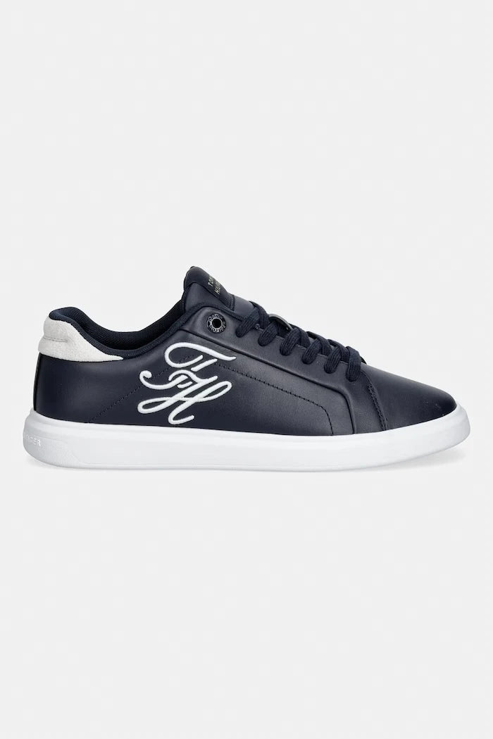 Tommy Hilfiger TH ICON COURT SCRIPT маратонки дамски от кожа