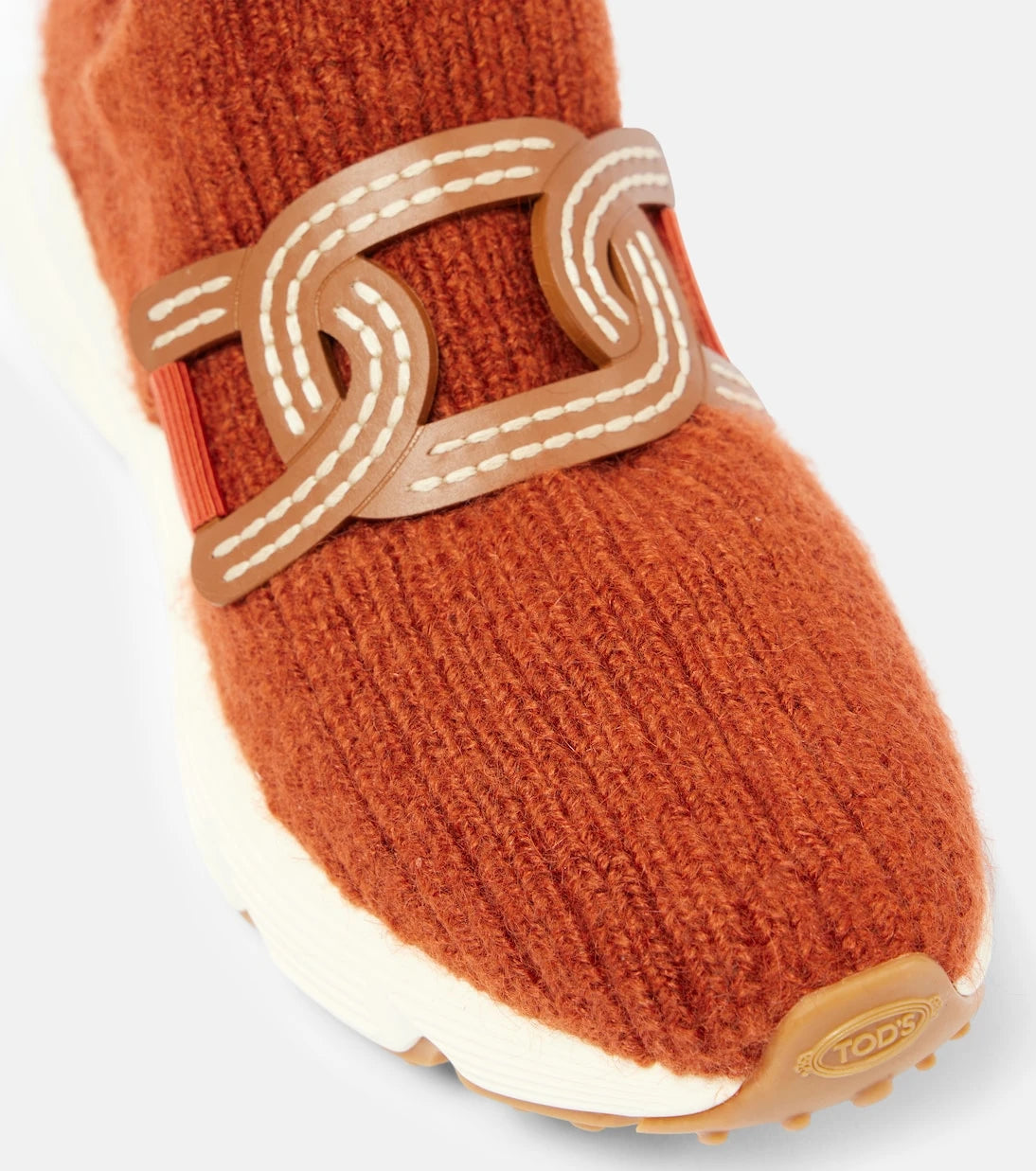 Tod's - Kate leather-trimmed slip-on sneakers