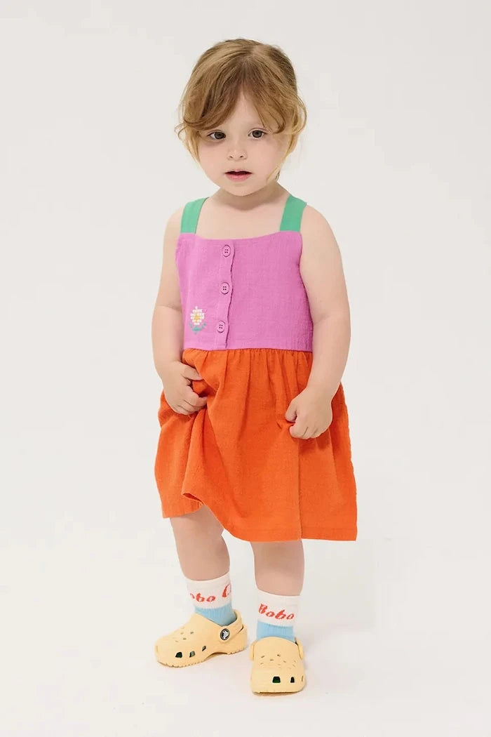 Бебешка памучна рокля Bobo Choses Pixel Daisy