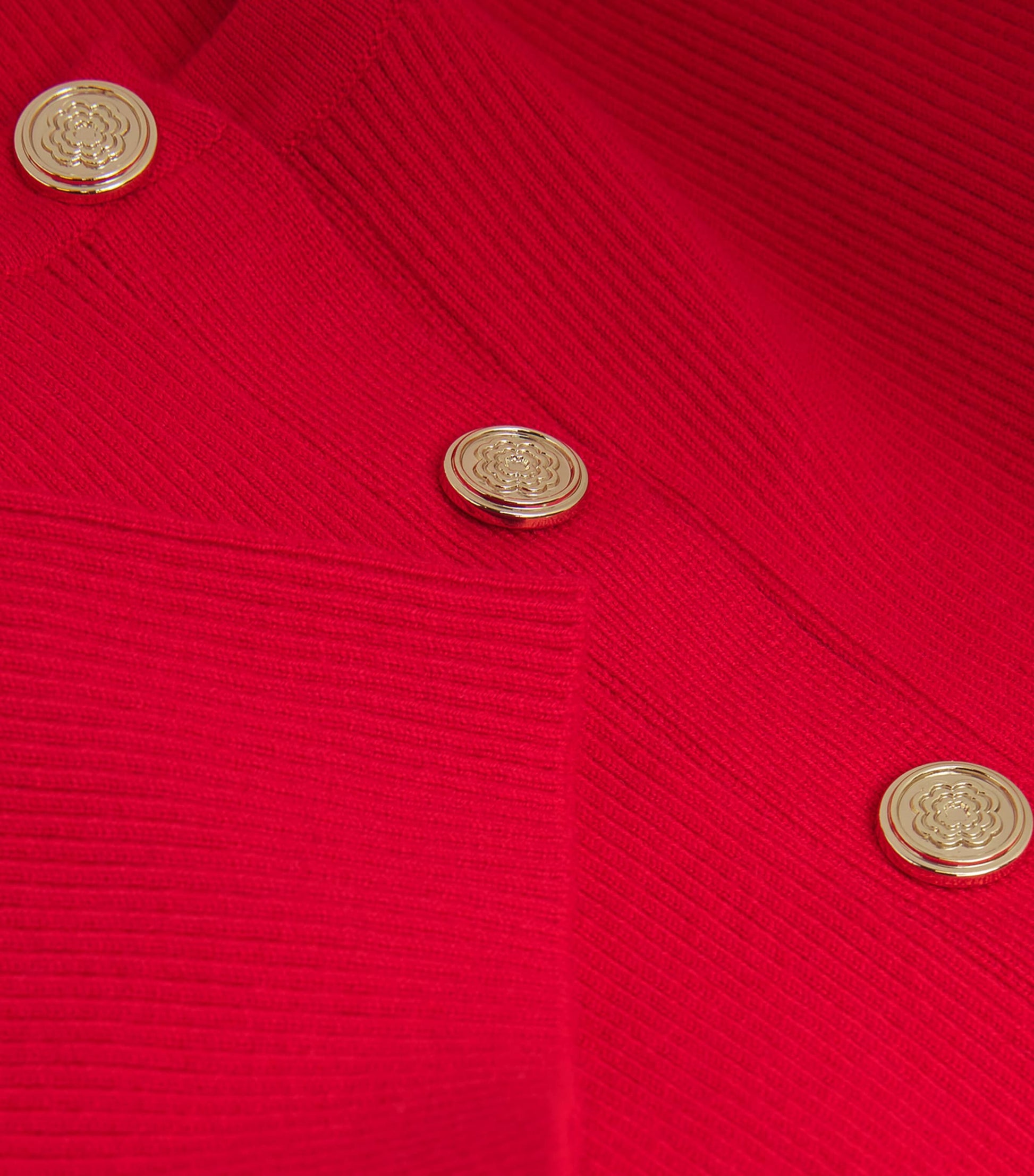 Red Cropped Cardigan