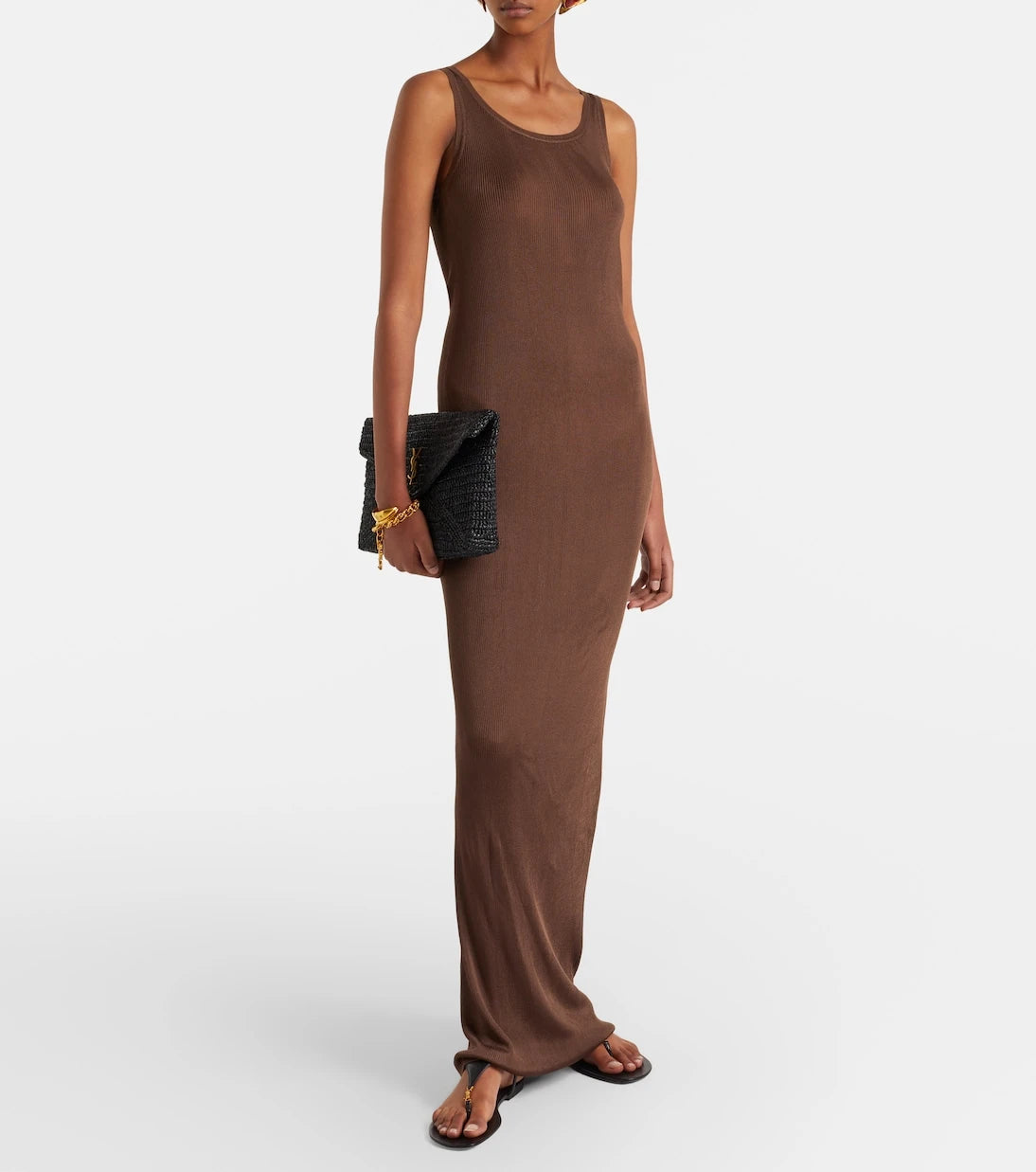 Saint Laurent - Cassandre leather thong sandals