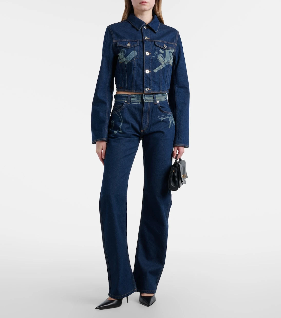 Jean Paul Gaultier - Printed mid-rise straight jeans