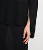 Toteme Black Semi-Sheer Split-Sleeve Rollneck Top