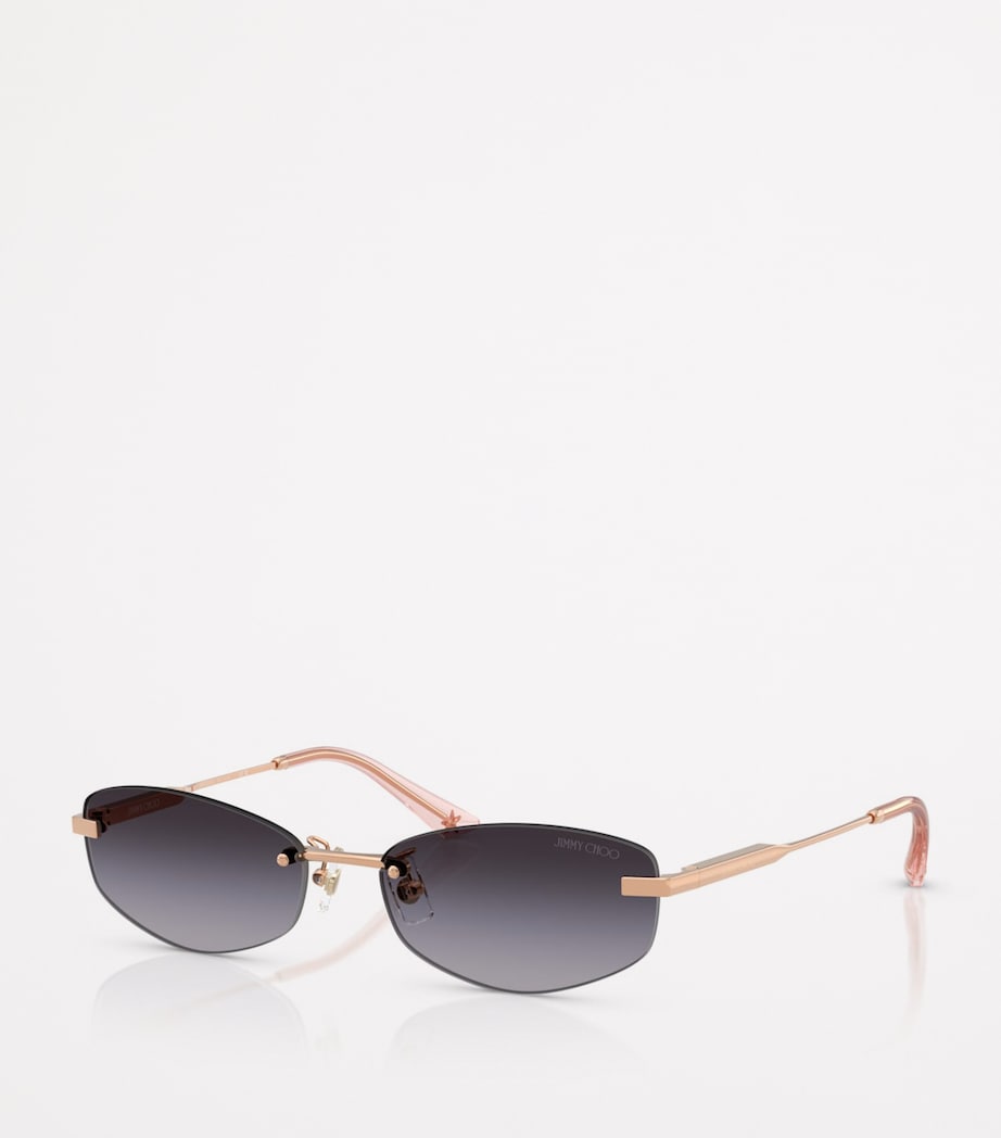 Pink Wire Oval Sunglasses