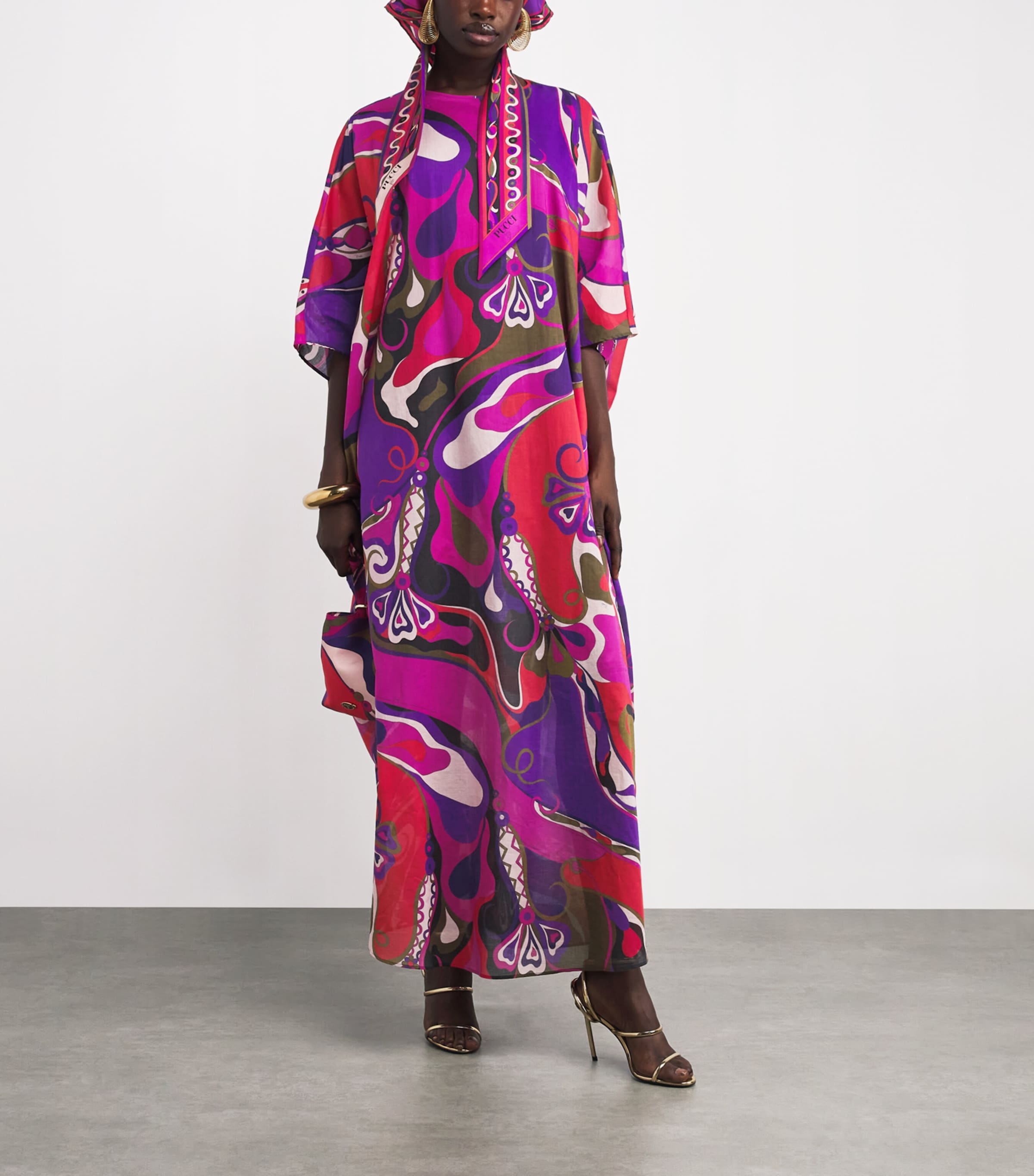 Multi Cotton Kaftan Maxi Dress