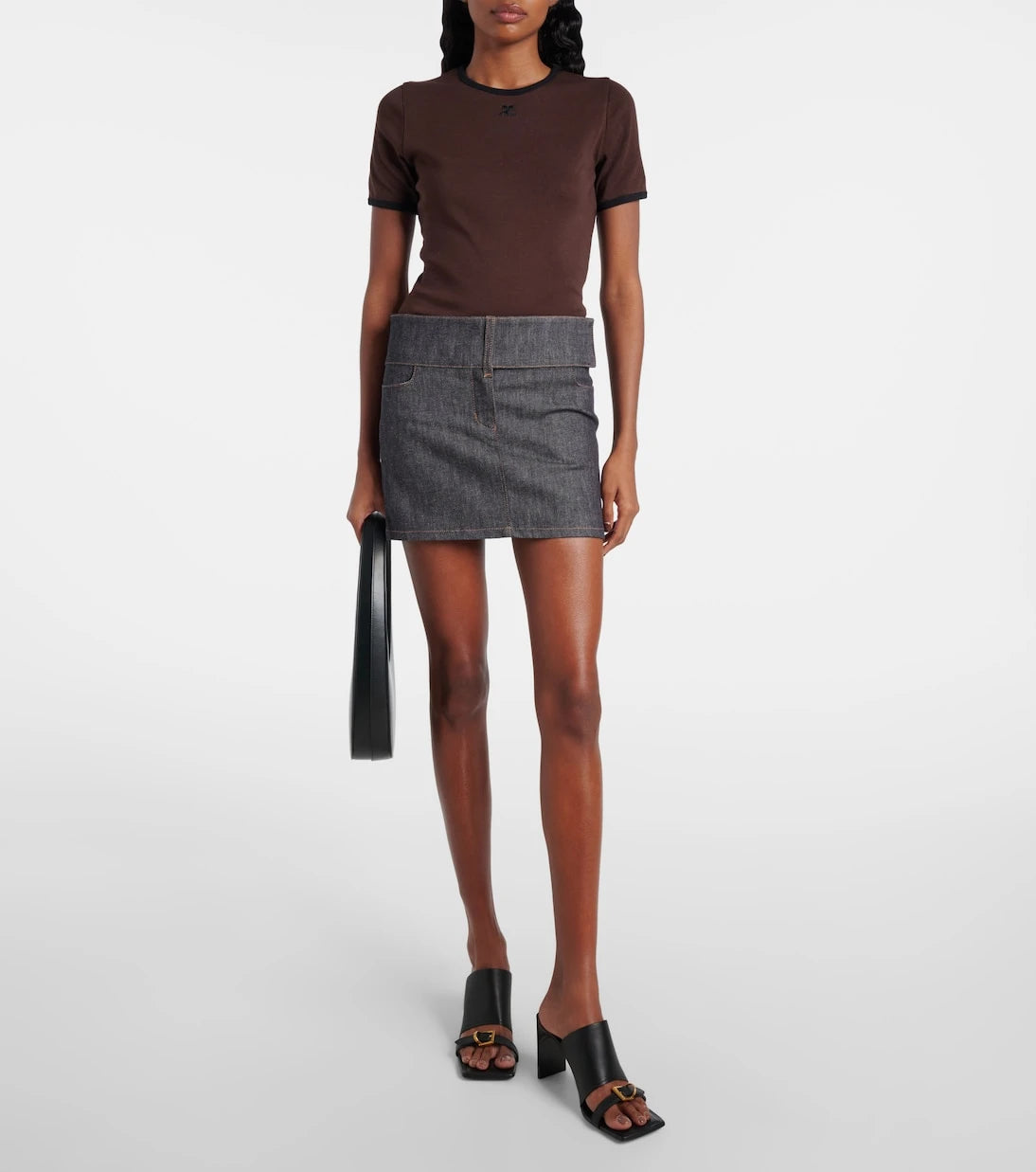 Courrèges - تي شيرت قطني بشعار العلامة