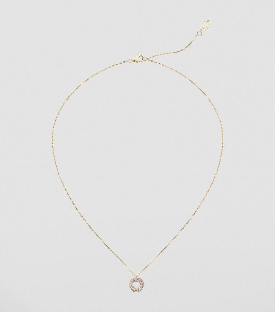 Mixed Gold and Diamond Trinity Necklace