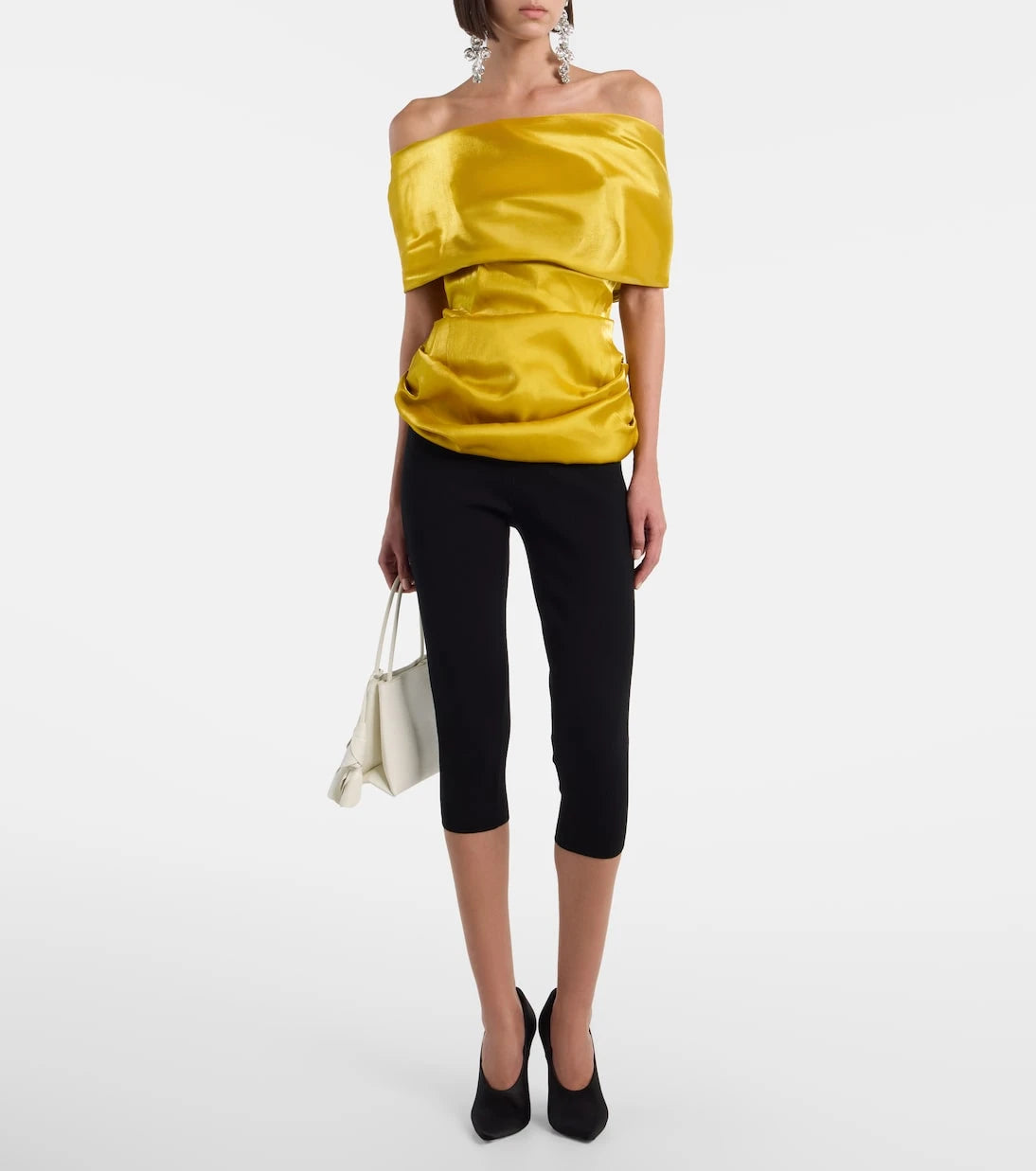 Magda Butrym - Draped off-shoulder satin top