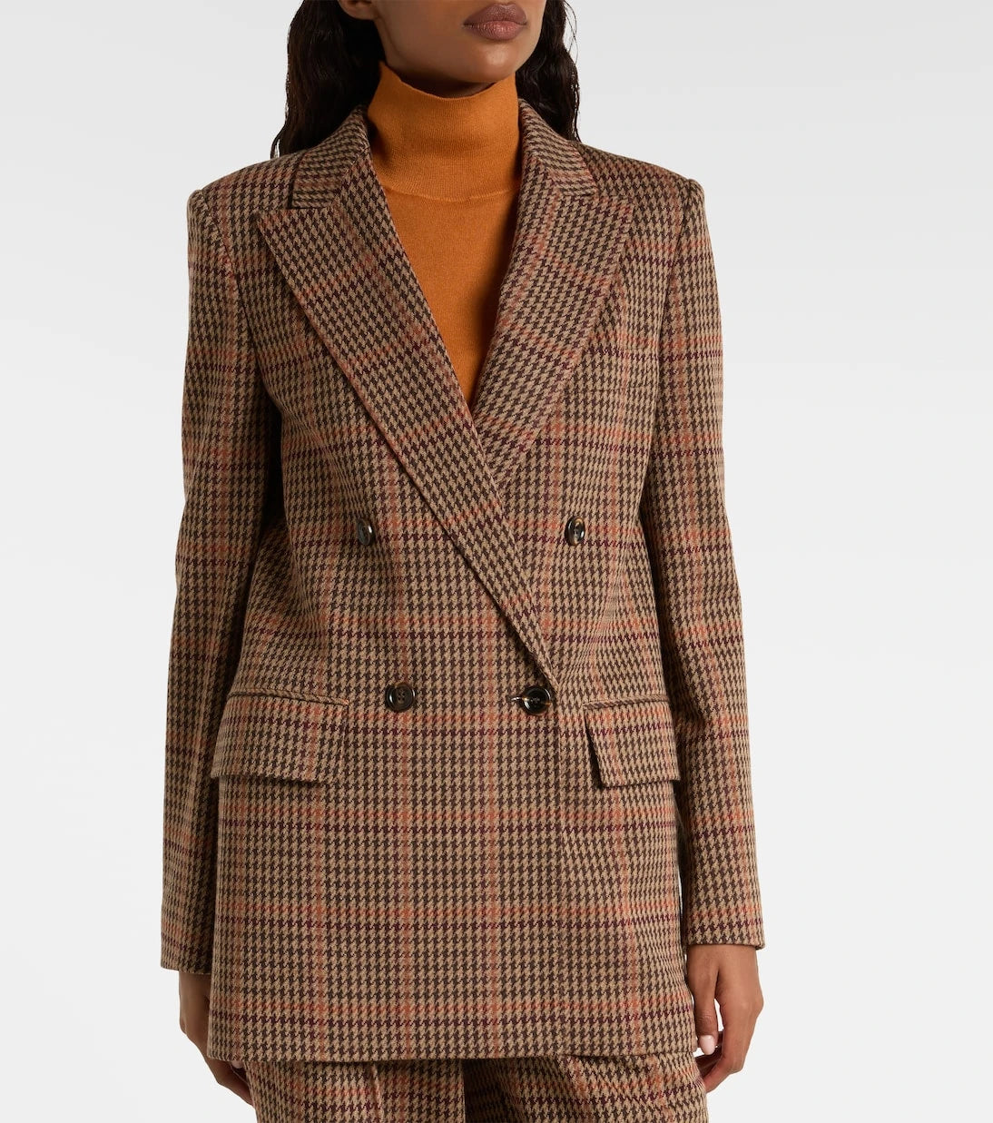 Max Mara - Guelfo checked wool and cotton blazer