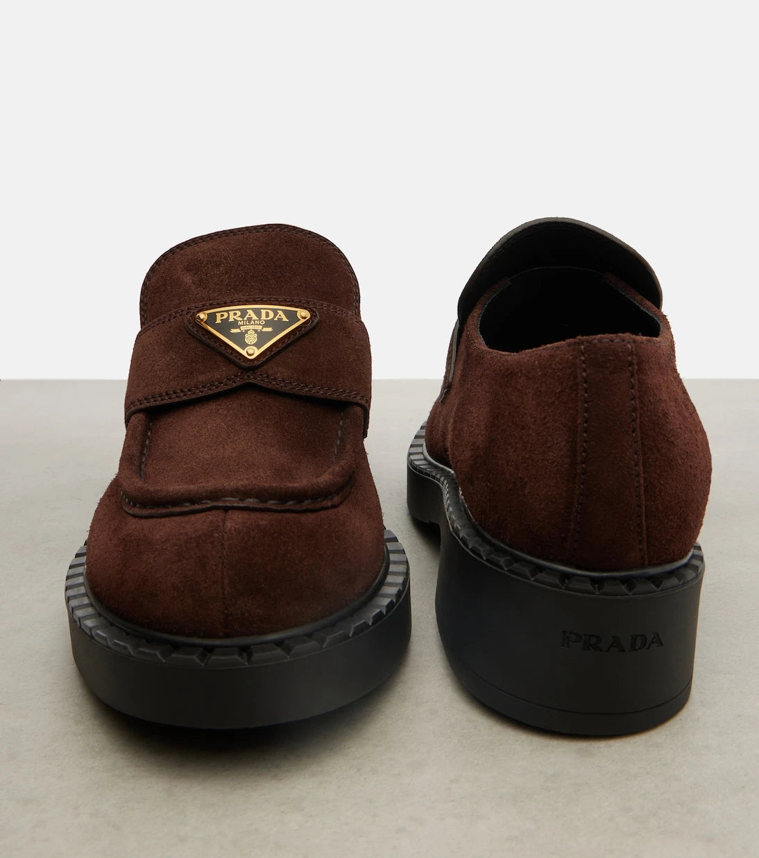 Prada - Chocolate suede loafers