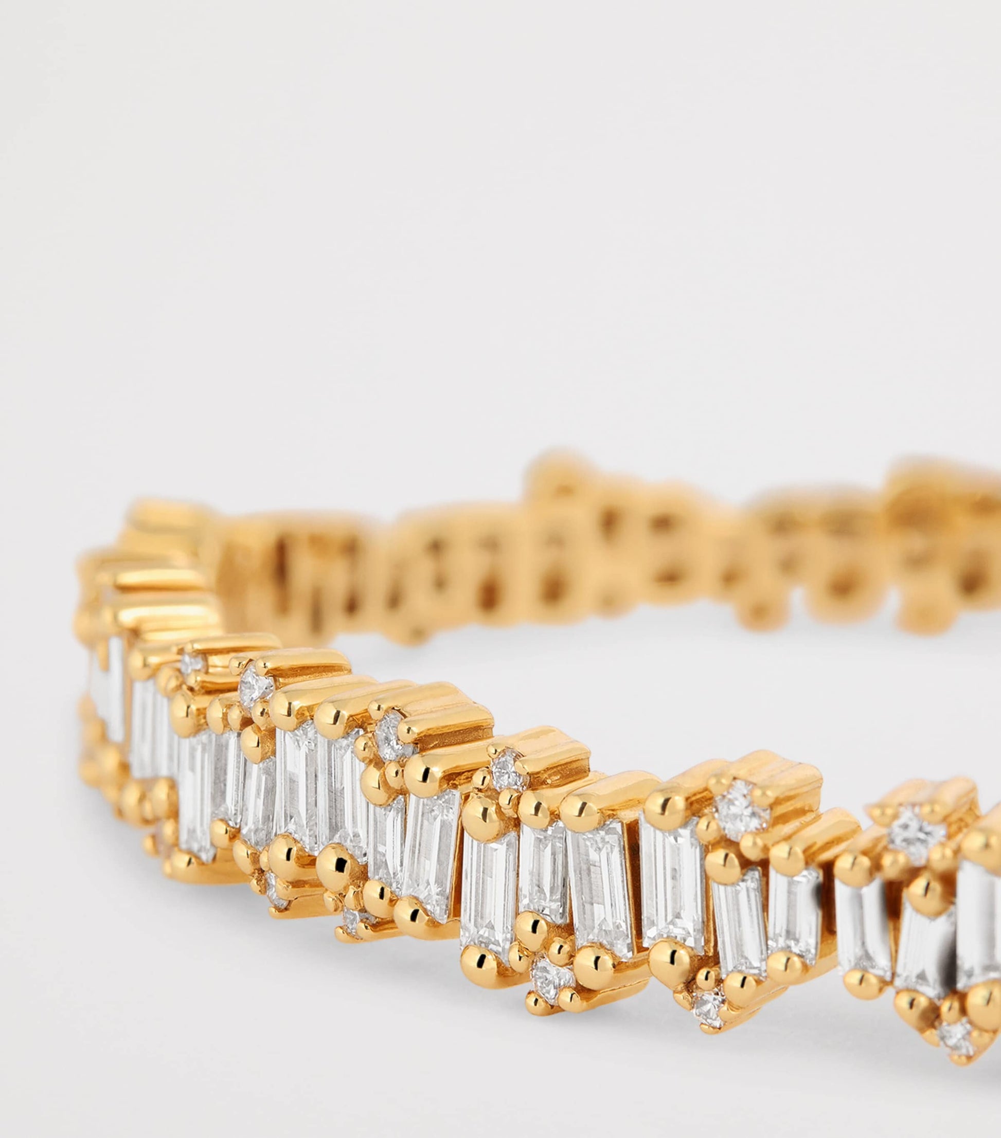 Small Yellow Gold and Diamond Shimmer Audrey Bangle