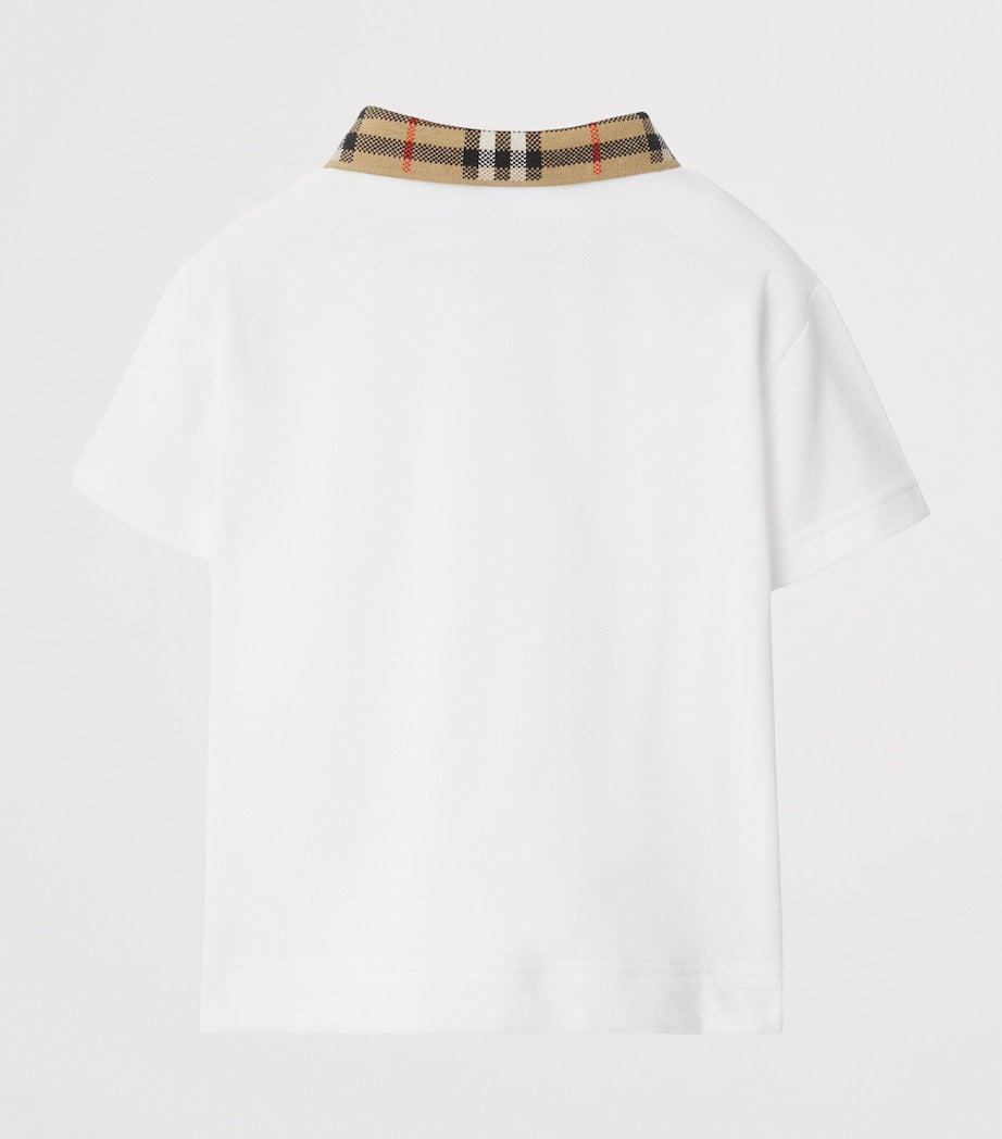 Burberry Kids Cotton Check-Collar Polo Shirt (6-24 Months)