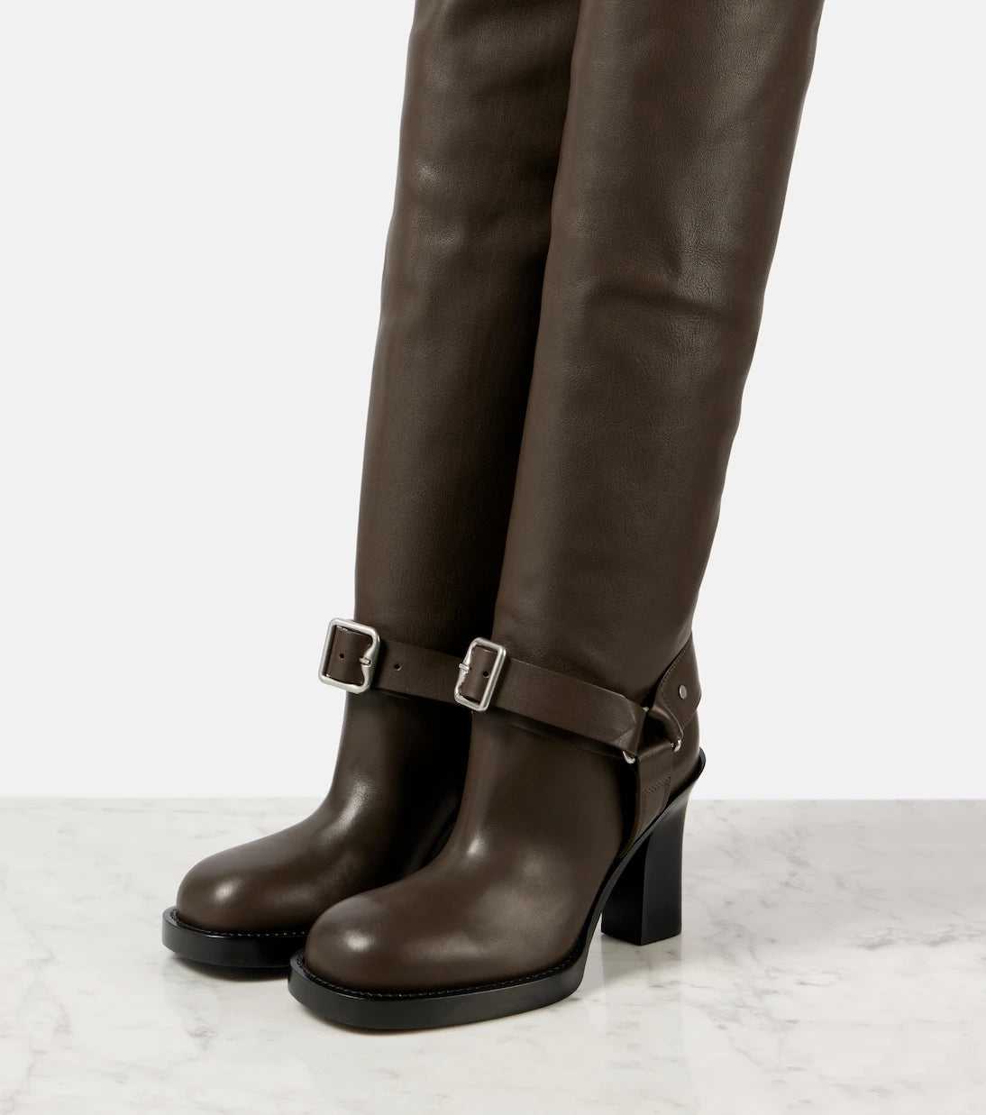 Burberry - Leather over-the-knee boots