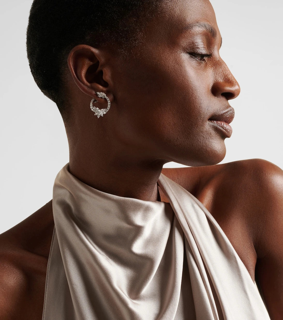 Yeprem - Y-Not 18kt white gold earrings with diamonds