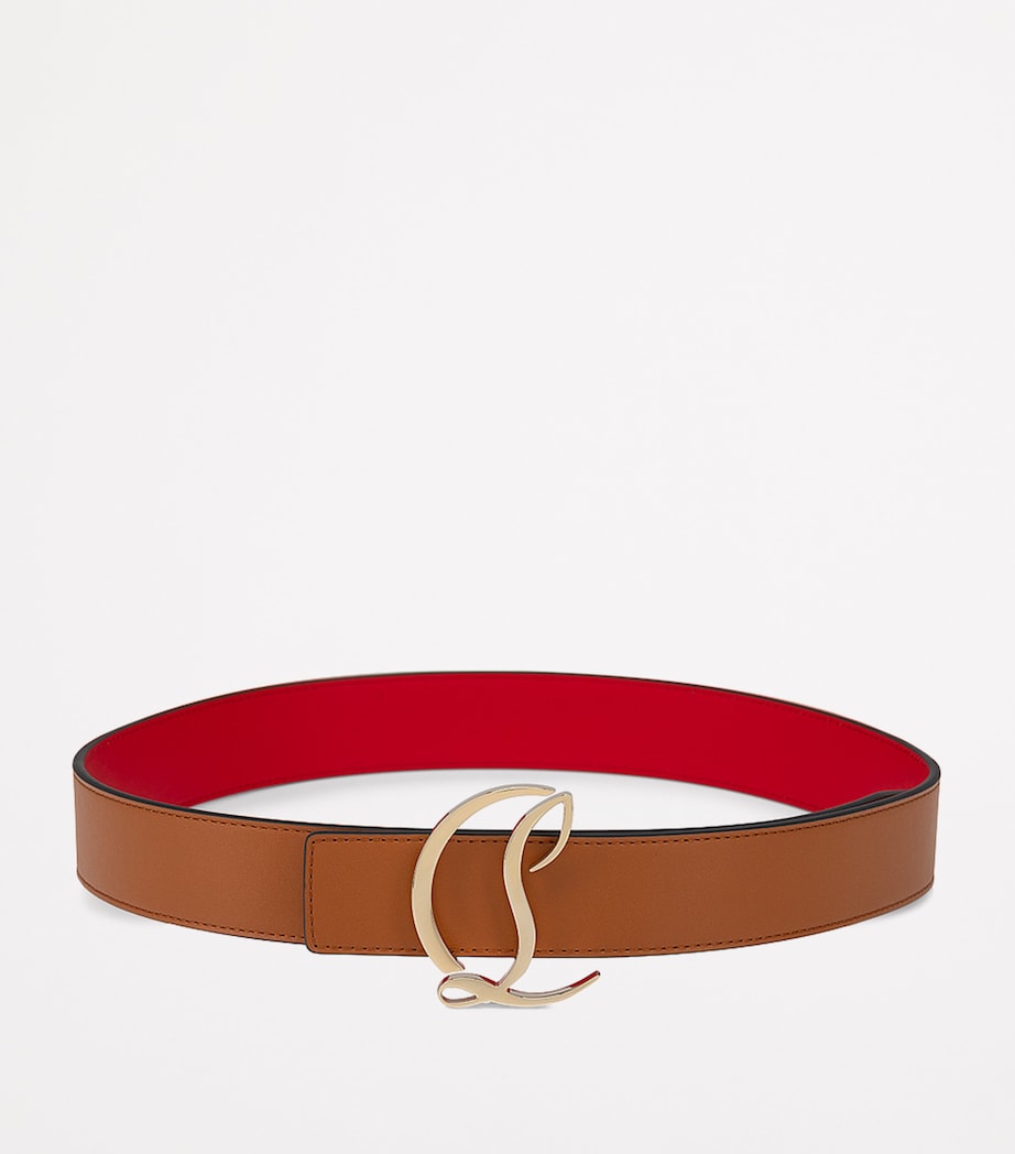 Christian Louboutin Red CL Logo Leather Belt