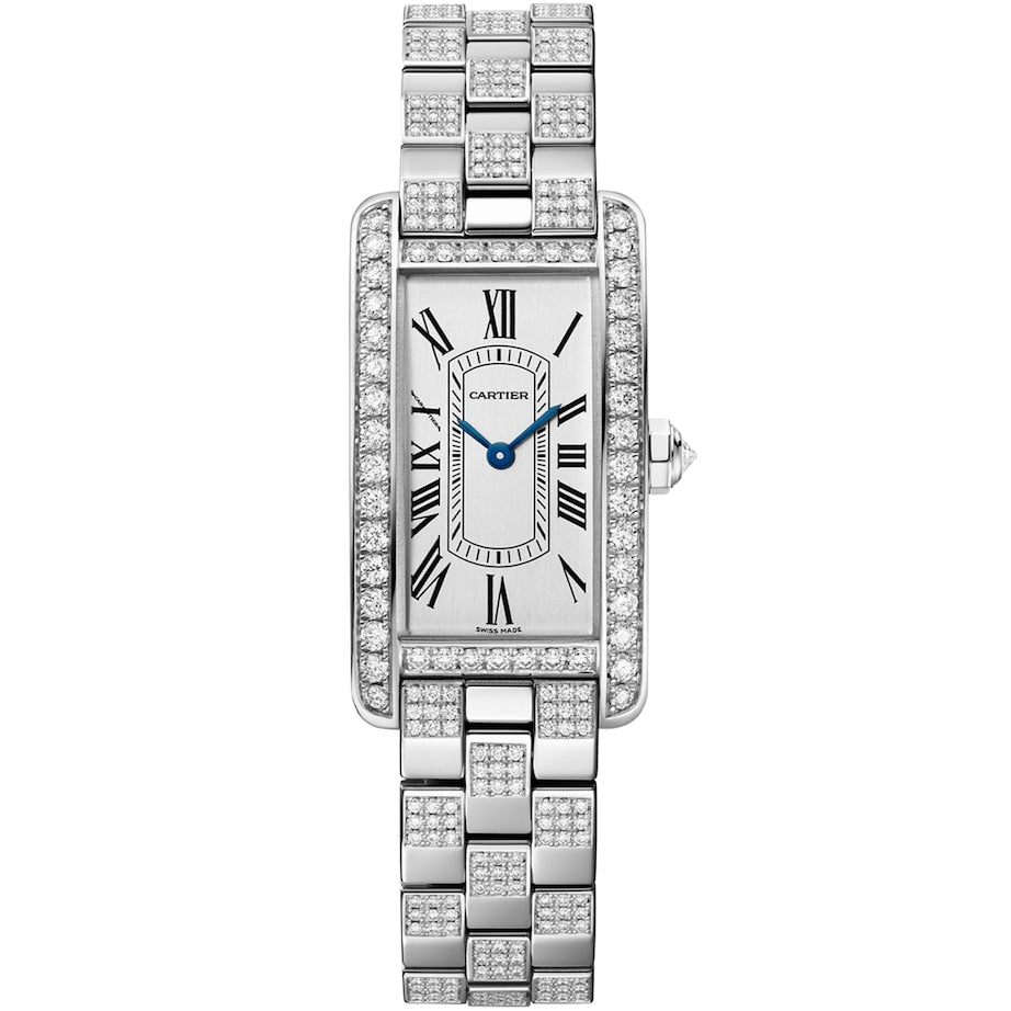 Small White Gold and Diamond Tank Américaine Watch 19.4mm