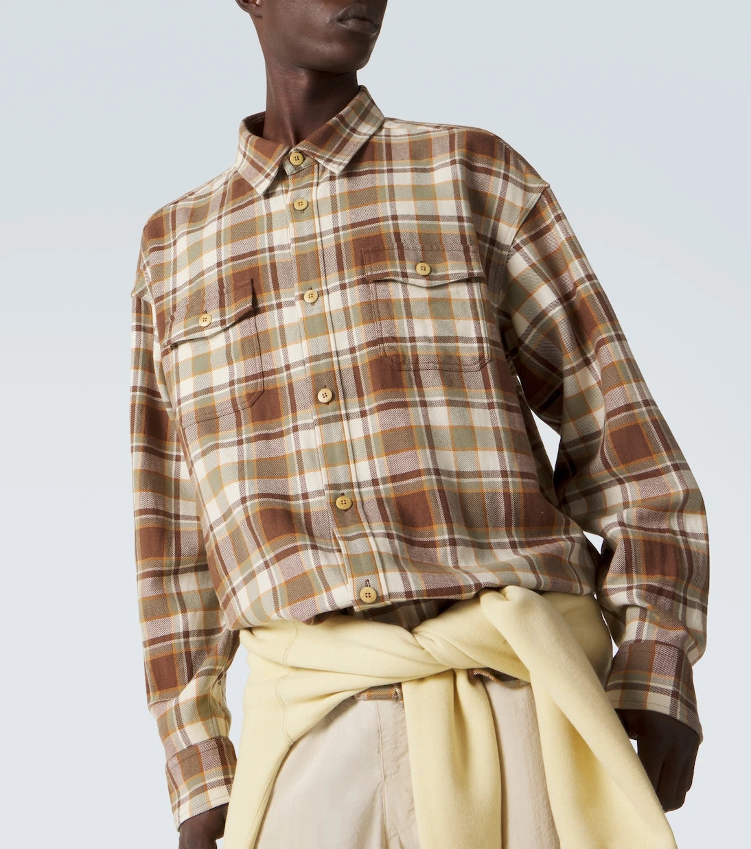 Visvim - قميص lumber من الصوف والكتان بنقشة مربعات