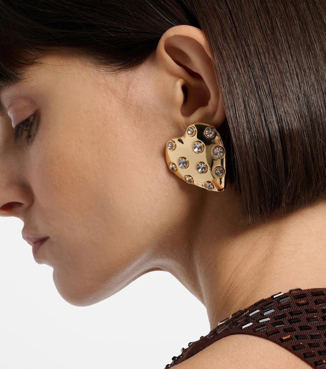 Self-Portrait - Crystal-embellished earrings