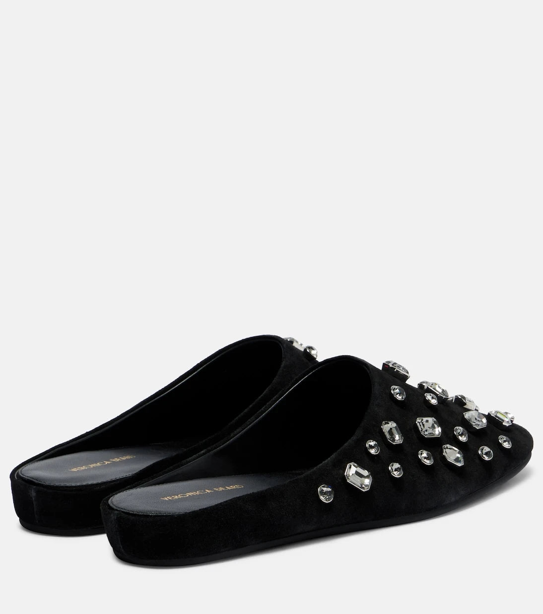 Veronica Beard - Narcisa crystal-embellished suede mules