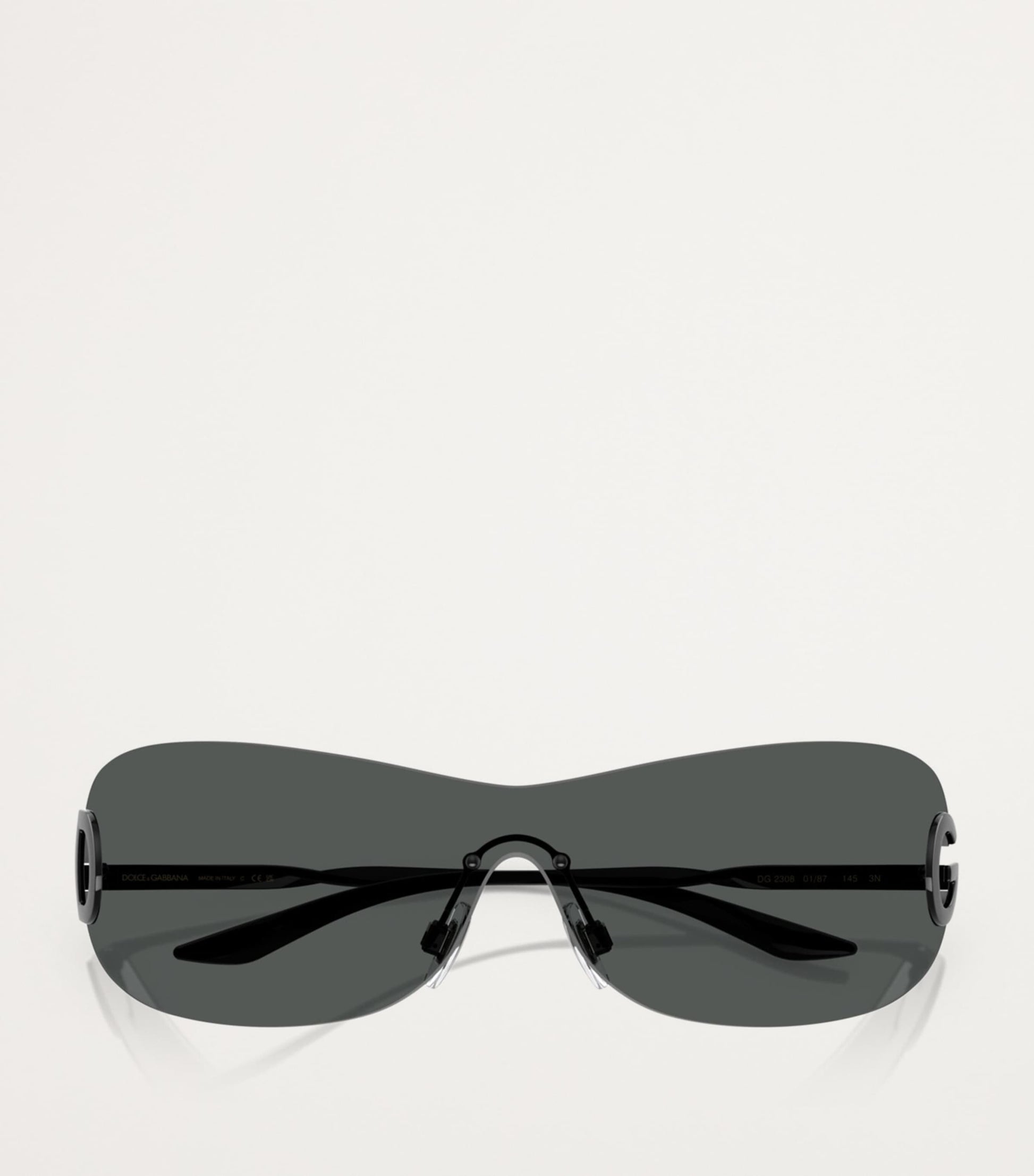 Dolce & Gabbana Black Metal Shield Sunglasses