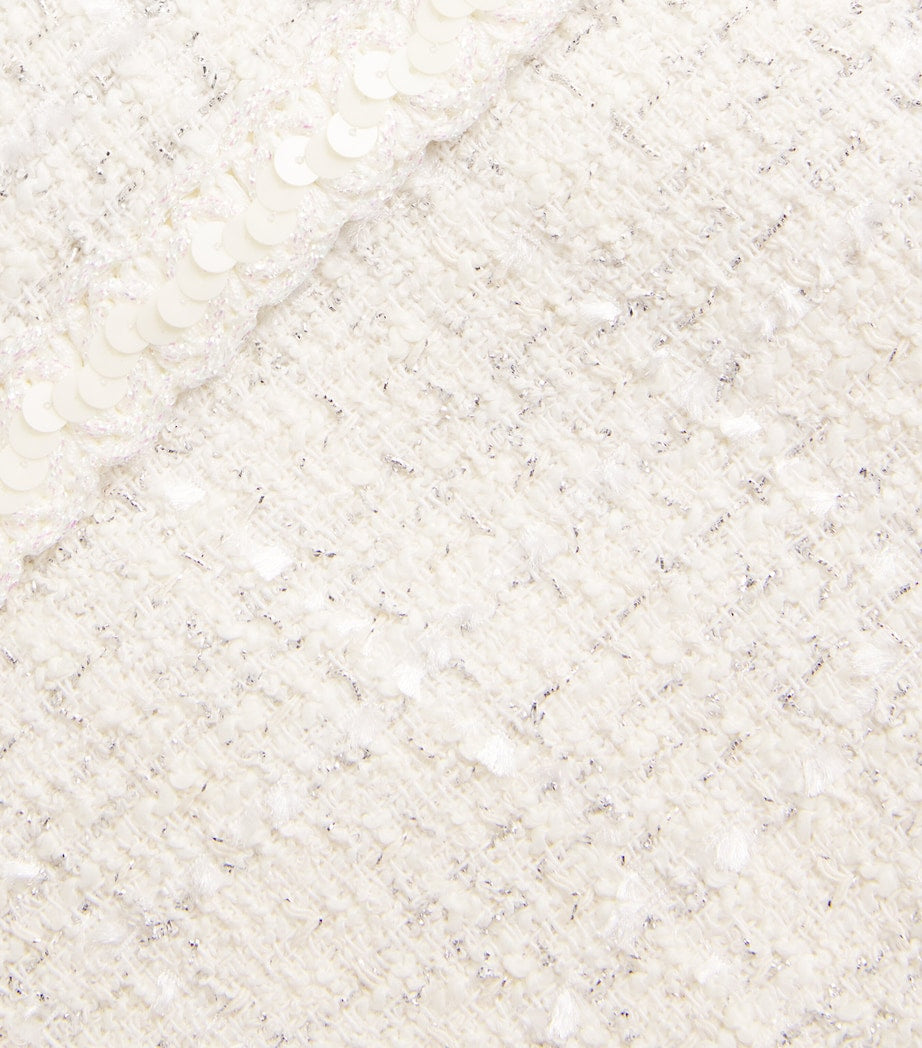 White Tweed Sleeveless Jacket