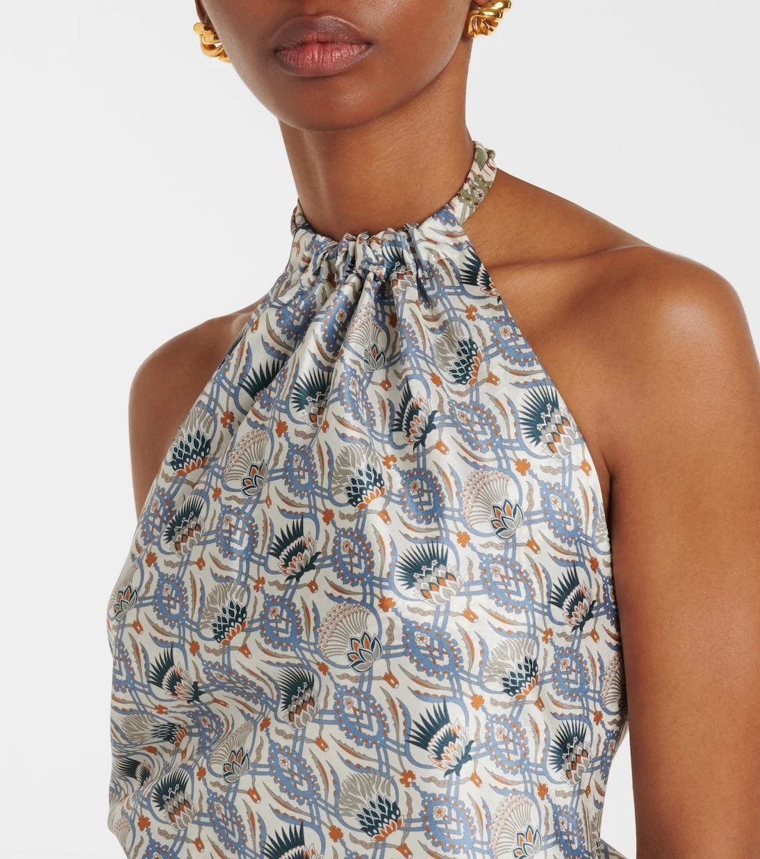 Loro Piana - Annet printed halterneck silk top