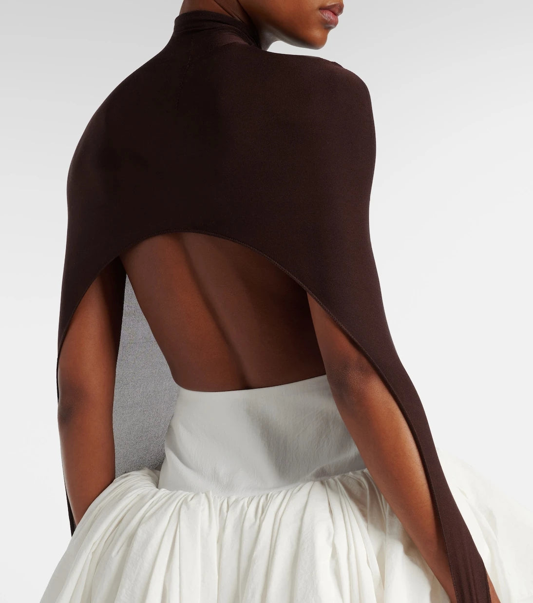Alaïa - Open-back silk-blend turtleneck top