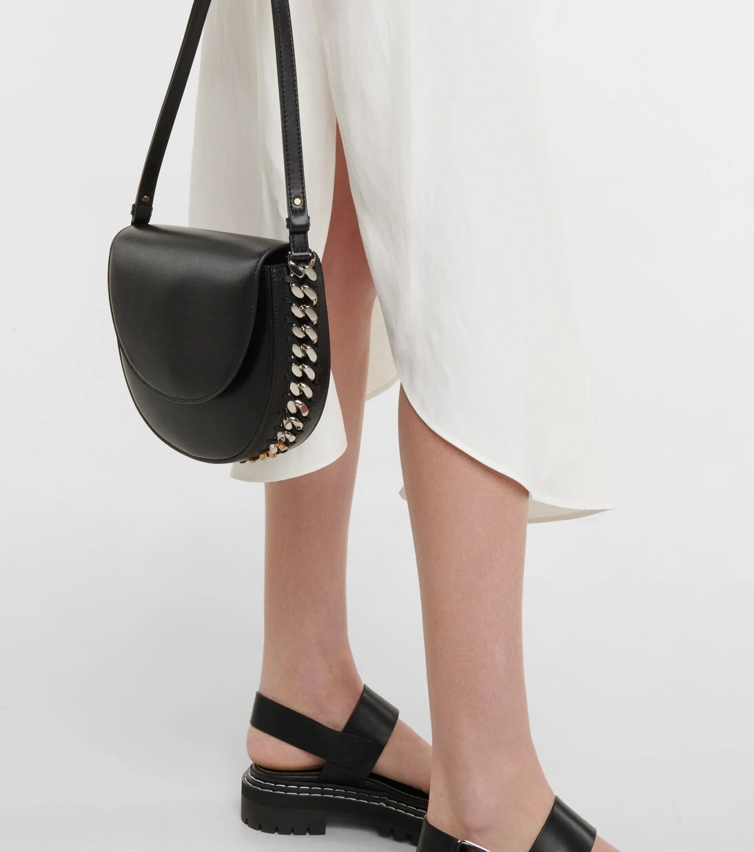 Stella McCartney - Piped asymmetric midi dress