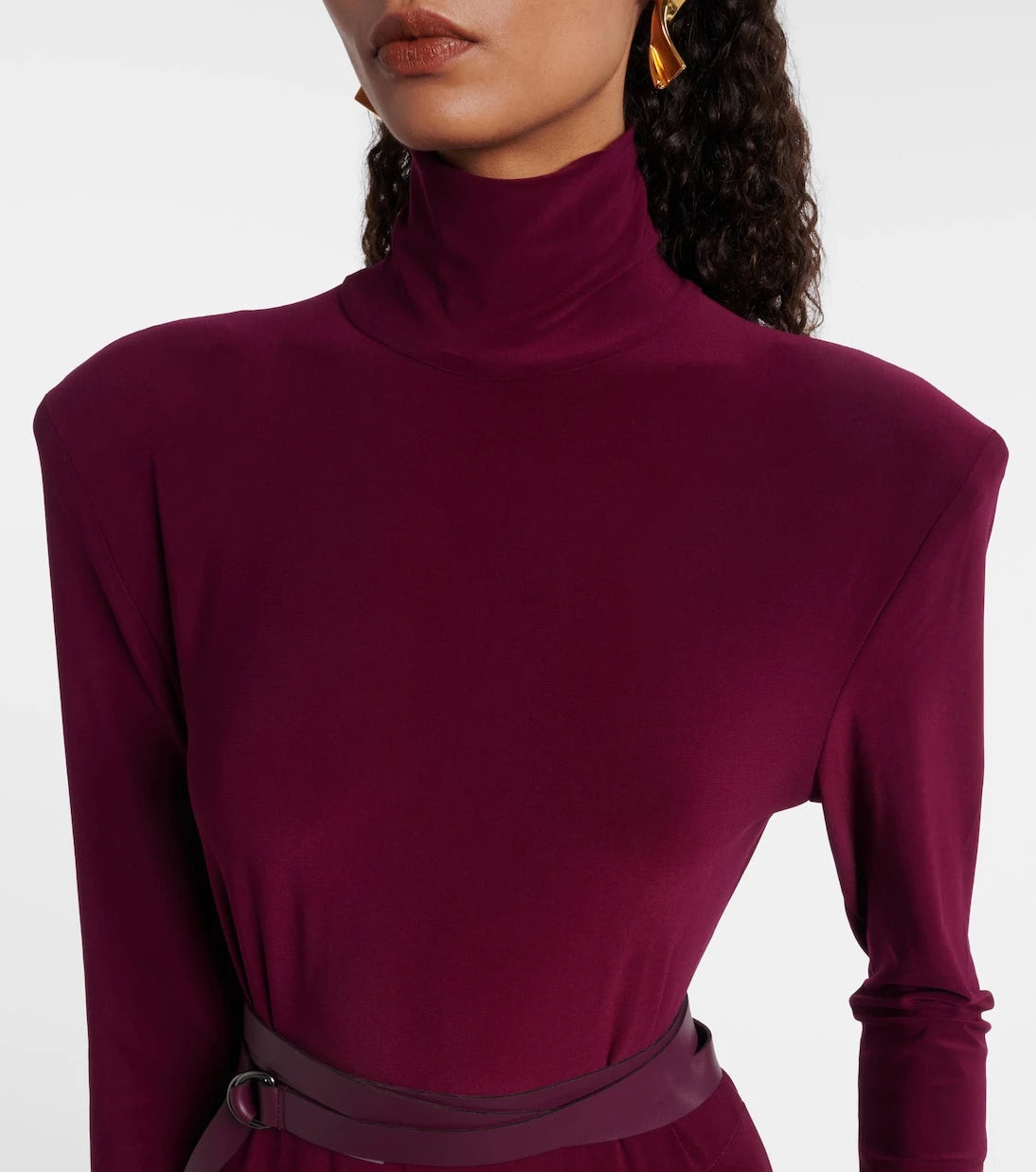 Norma Kamali - Pleated turtleneck maxi dress