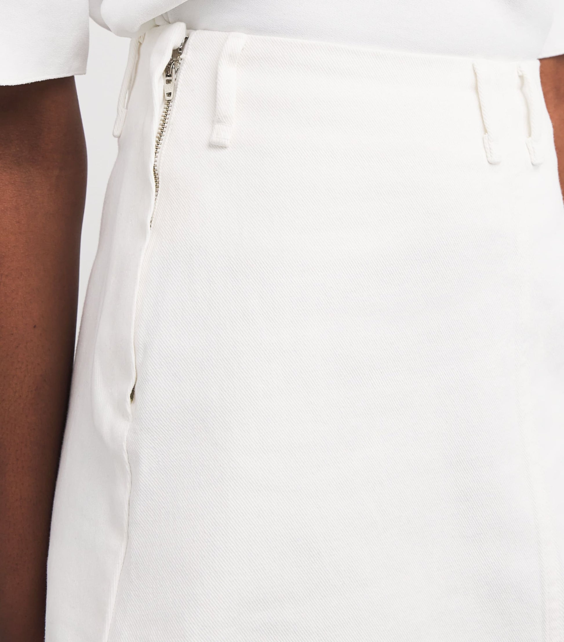 White Cotton Carlas Midi Skirt