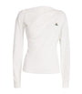 Vivienne Westwood White Stretch-Cotton Asymmetric Orb Hebo Top