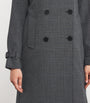 Rhinestone-Embellished Check Trench Coat