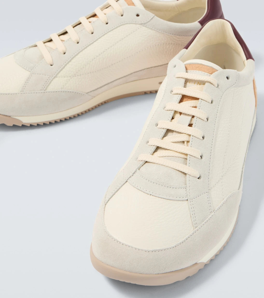 Brunello Cucinelli - Suede-trimmed leather sneakers