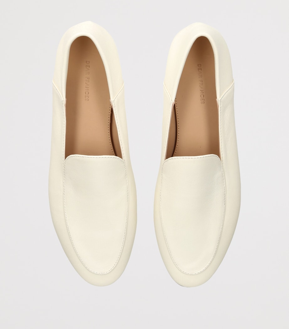Dear Frances White Leather Gio Loafers