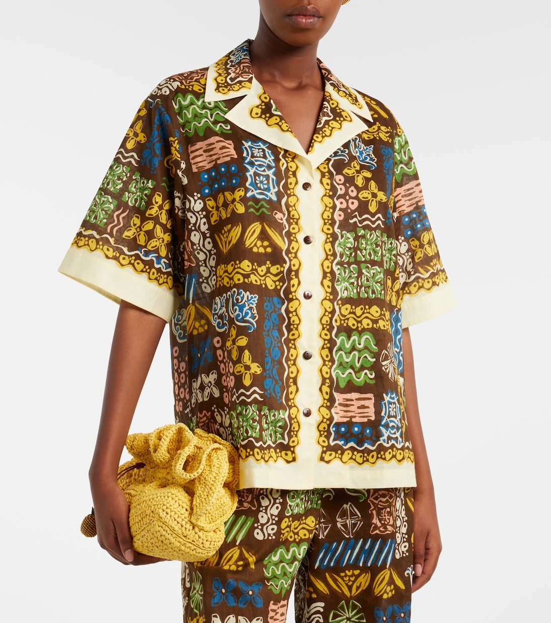 Alémais - Minnie printed cotton bowling shirt