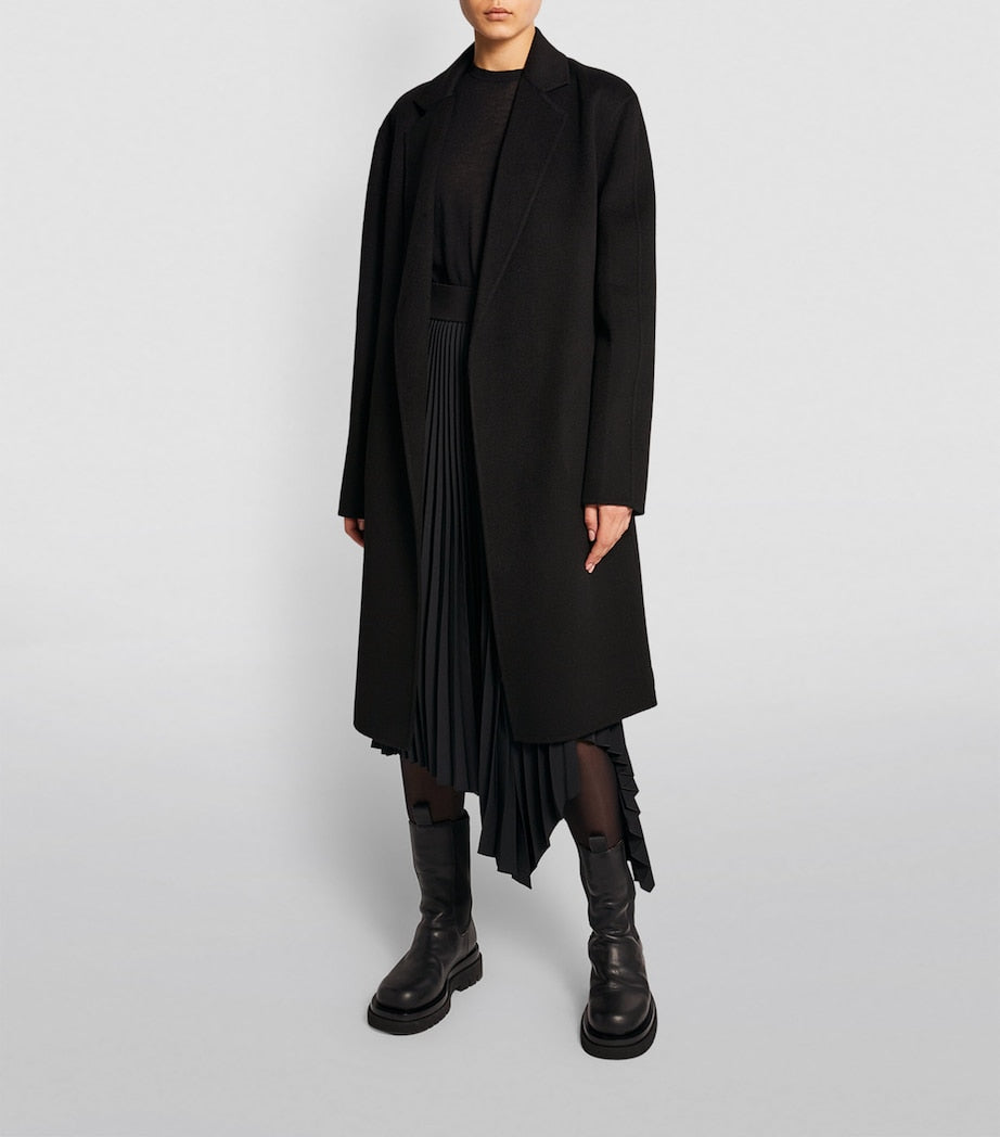 Joseph Black Double Face Cashmere Cenda Long Coat