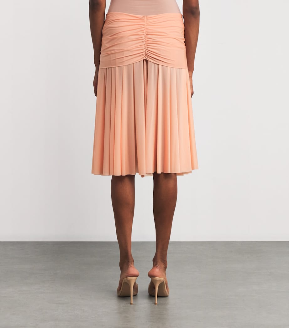 Stretch-Jersey Milky Sheer Midi Skirt DESERT CLAY