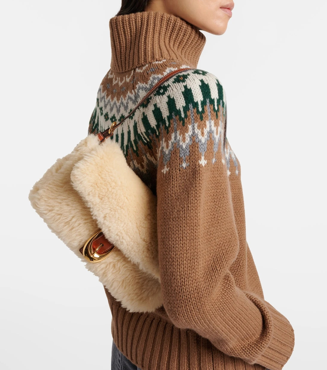 Staud - Harlow shearling shoulder bag