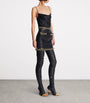 Balmain Black Lambskin Embellished Mini Skirt