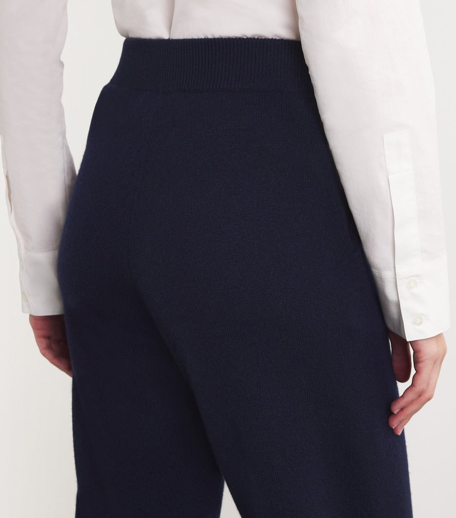 Harrods Cashmere Wide-Leg Sweatpants T&D NAVY