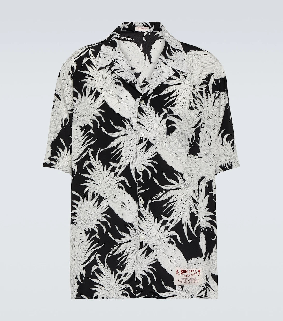 Valentino - Printed silk bowling shirt